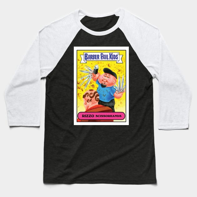 Barber Pail Kids Scissorhands Baseball T-Shirt by STRANGER TEES